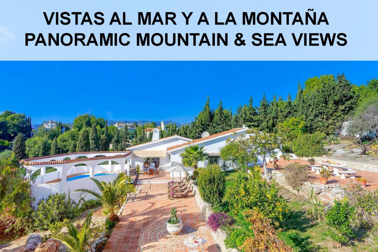 Private Heated Pool, Jacuzzi & 1225M2 Garden In Villa Cipreses Frigiliana Eksteriør bilde
